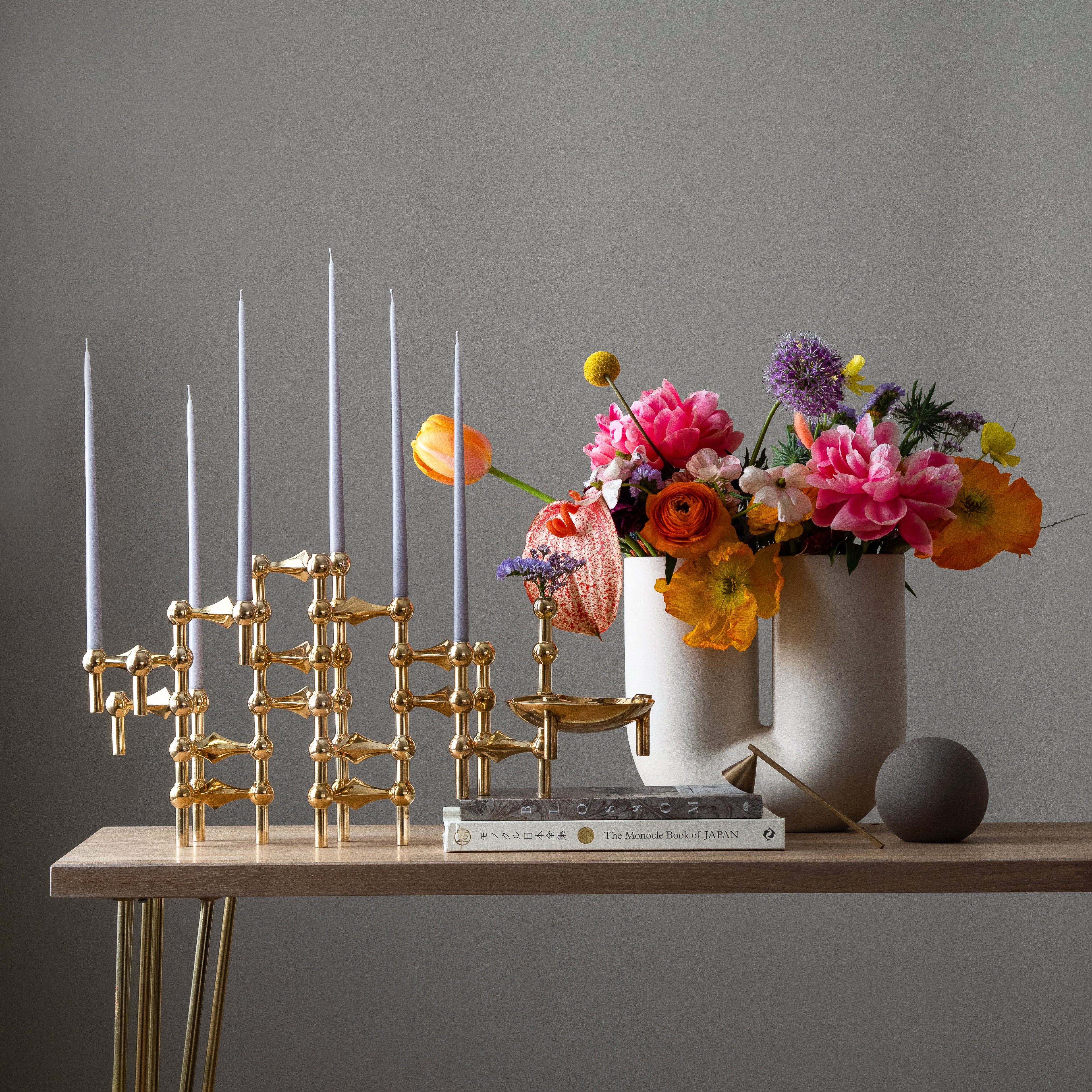 STOFF Nagel Candle Holder, Brass
